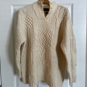 Lauren Ralph Lauren Cream Cable Knit Turtleneck Sweater